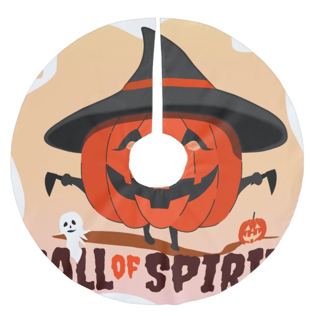 Halloween-Ruf Polyester Weihnachtsbaumdecke (Vorderseite)