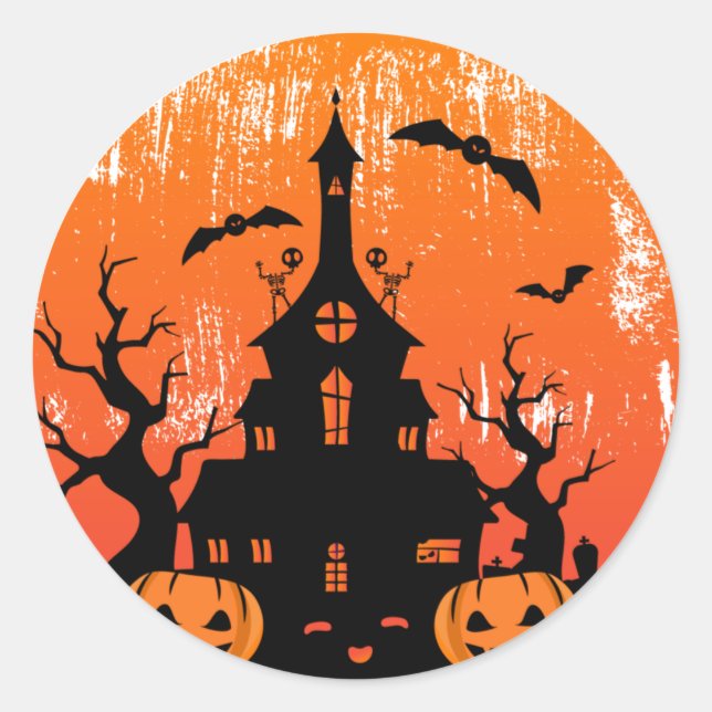Halloween Runder Aufkleber (Vorderseite)