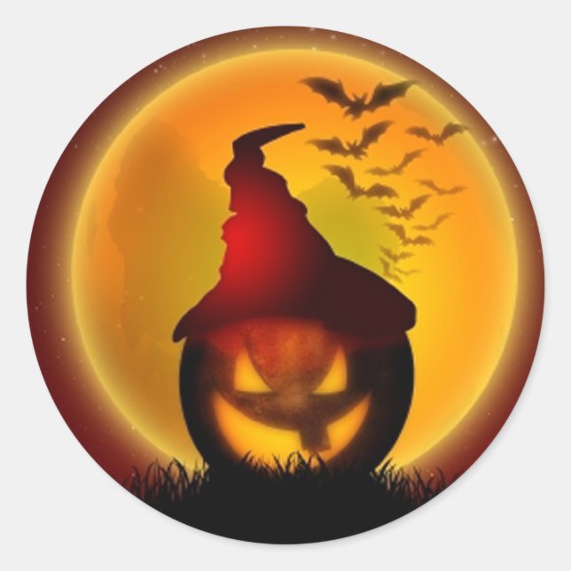 Halloween Runder Aufkleber (Vorderseite)