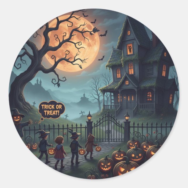 Halloween Runder Aufkleber (Vorderseite)