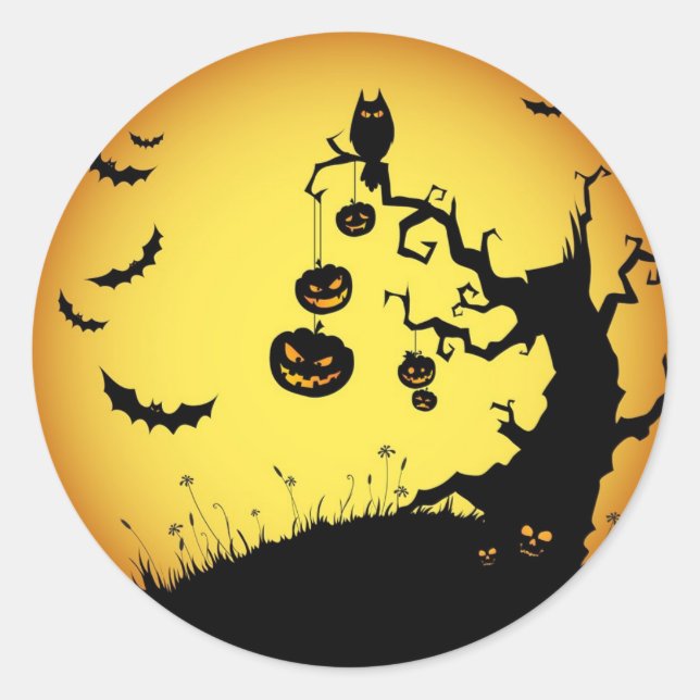 Halloween Runder Aufkleber (Vorderseite)