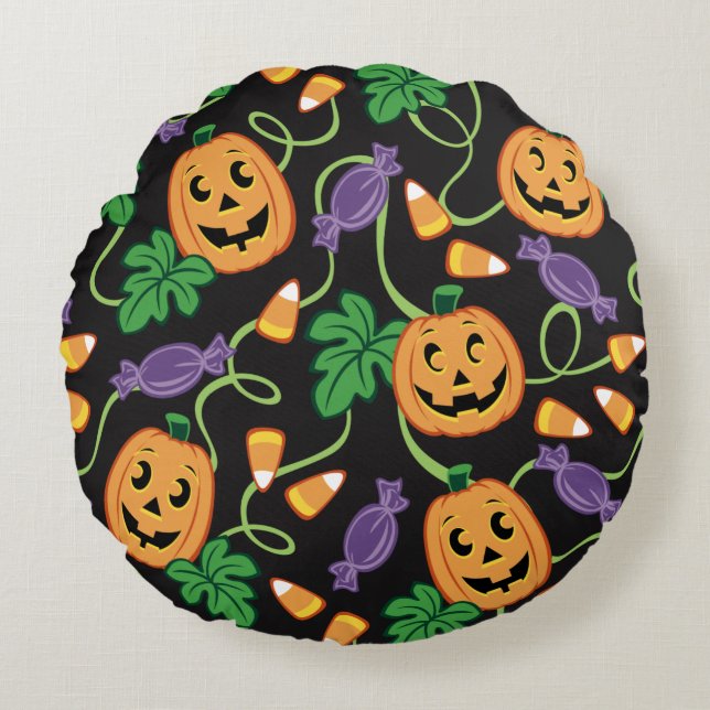 HALLOWEEN RUNDES KISSEN (Vorderseite)