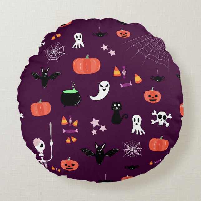 Halloween Rundes Kissen (Vorderseite)