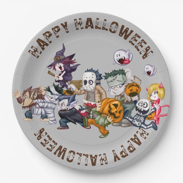 Halloween Rundplatte Pappteller (Vorderseite)
