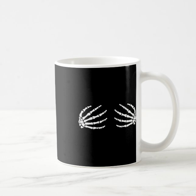 Halloween S Brust Skeleton Hands Breast Fun Costu Kaffeetasse (Rechts)