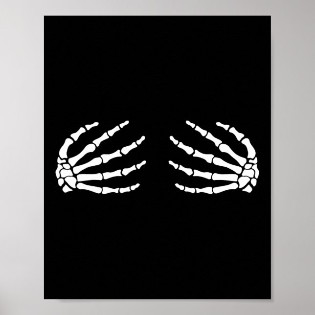 Halloween S Brust Skeleton Hands Breast Fun Costu Poster (Vorne)