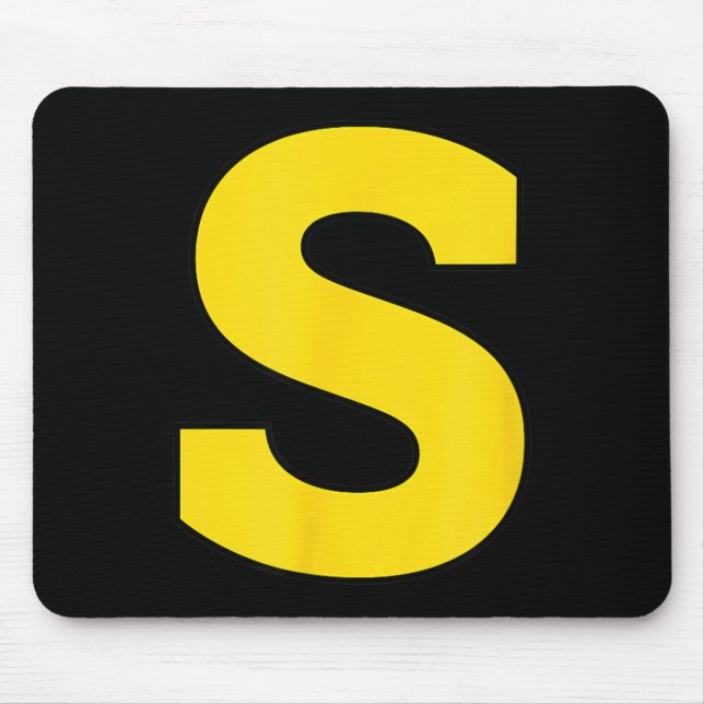 Halloween S Monogramm Gelbe Initiale - Fettes S Mousepad (Vorne)