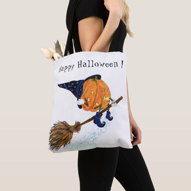 Halloween Sac fourre-tout Sorcière Citrouille Vola (De près)