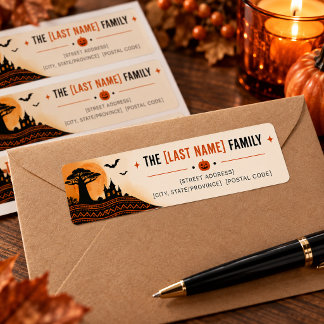 Halloween-Safari-Familienetiketten Adressaufkleber