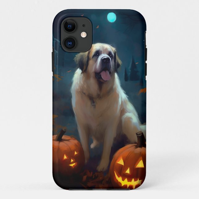 Halloween Saint Bernard mit Pumpkins Beängstigend Case-Mate iPhone Hülle (Rückseite)