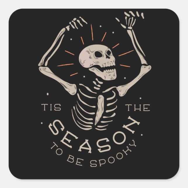 Halloween-Saison ist Spooky Funny Quadratischer Aufkleber (Vorderseite)