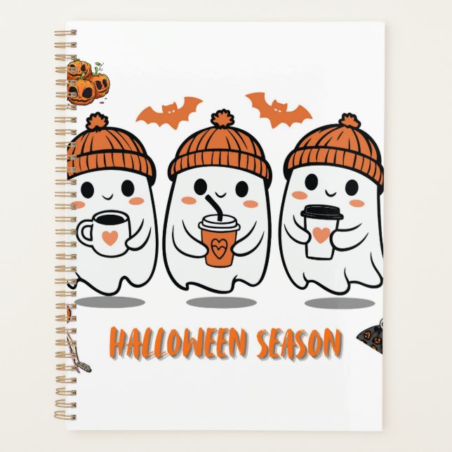 Halloween-Saison – niedliche Geister im Café Planer (Vorderseite)