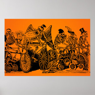 HALLOWEEN SALE! Skelett-Radfahrer von J. Posada Poster