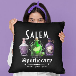 Halloween Salem Apothecary Potions Tonics Elixirs Kissen