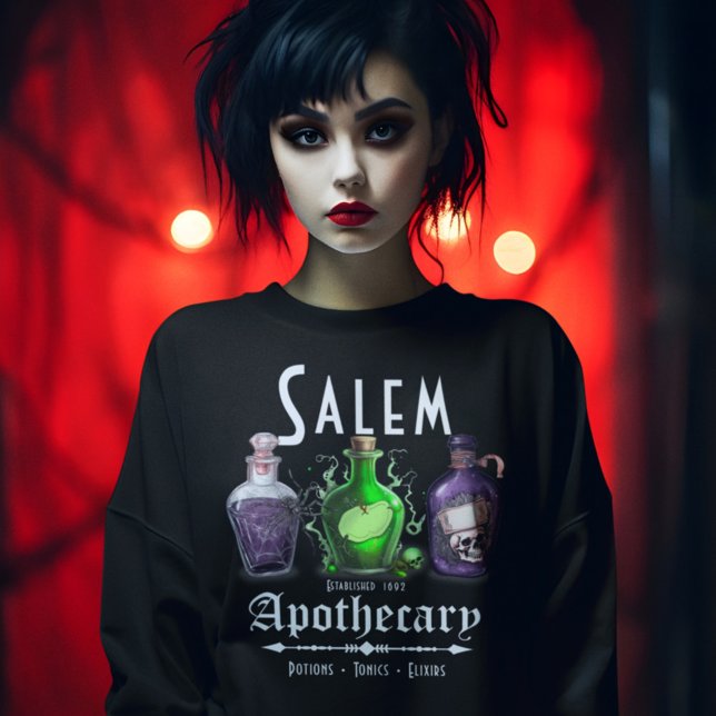 Halloween Salem Apothecary Potions Tonics Elixirs Sweatshirt (Von Creator hochgeladen)