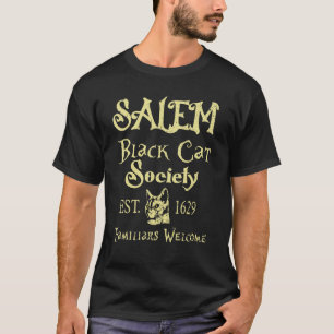 Halloween Salem Black Cat Society Vertraute Willko T-Shirt