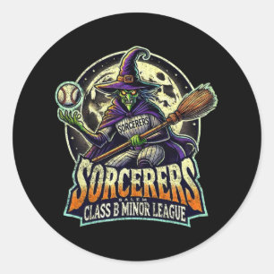 Halloween Salem Sorcerers Minor League Bysebyll Runder Aufkleber