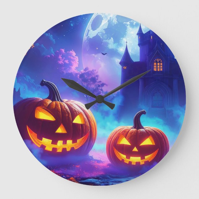 Halloween Samhain Große Wanduhr (Vorderseite)