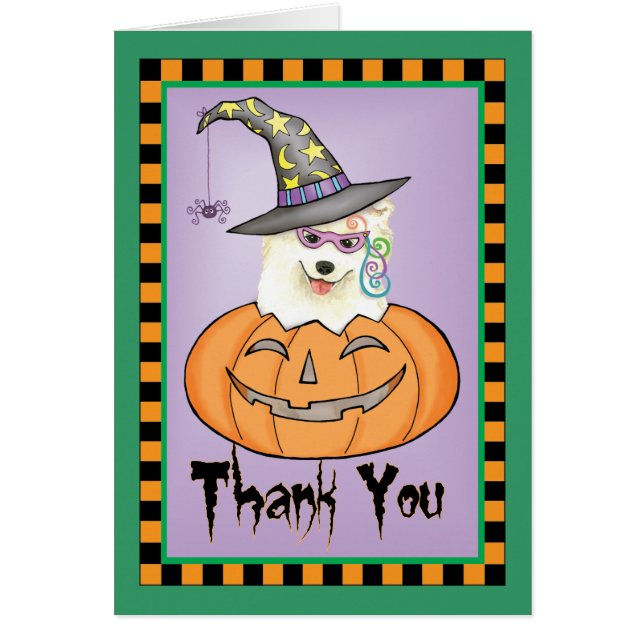 Halloween Samoyed Carte de remerciements (Devant)