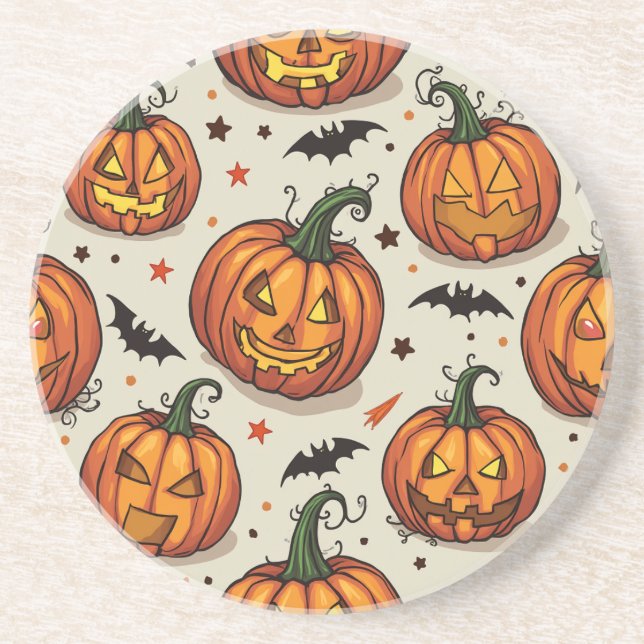 Halloween-Sandstein-Untersetzer Getränkeuntersetzer (Vorne)