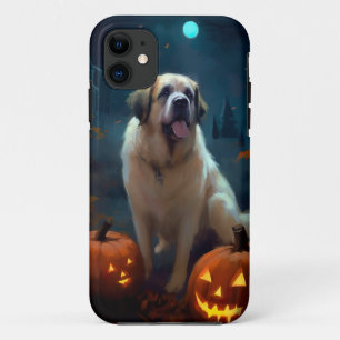 Halloween-Sankt-Bernhardshund mit Kürbissen Grusel Case-Mate iPhone Hülle