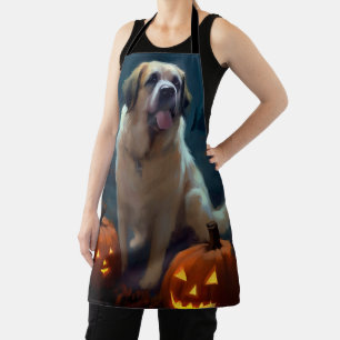 Halloween-Sankt-Bernhardshund mit Kürbissen Grusel Schürze