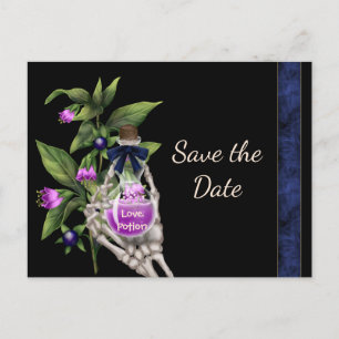 Halloween Save the Date mit Lila Liebe-Pop Ankündigungspostkarte