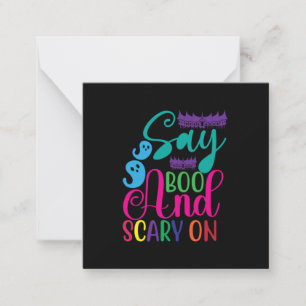 Halloween Say Boo and Scary On Birthday Mitteilungskarte