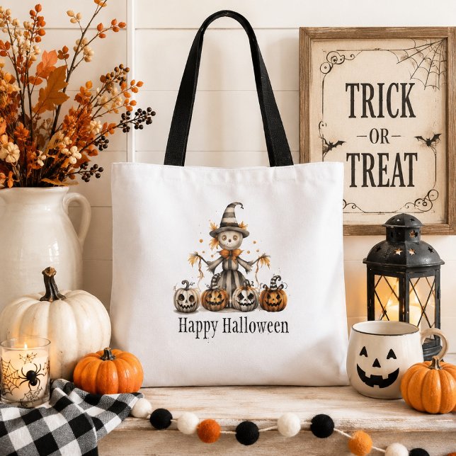 Halloween Scarecrow Design mit Jack-o'-Lanterns | Tasche (Von Creator hochgeladen)