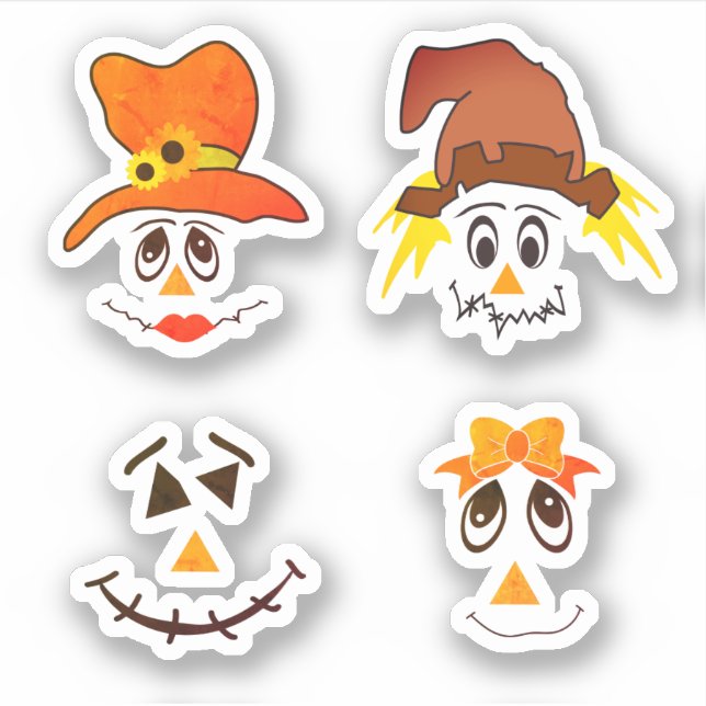 Halloween-Scarecrow-Gesichter | ERNTEDANK Aufkleber (Vorderseite)