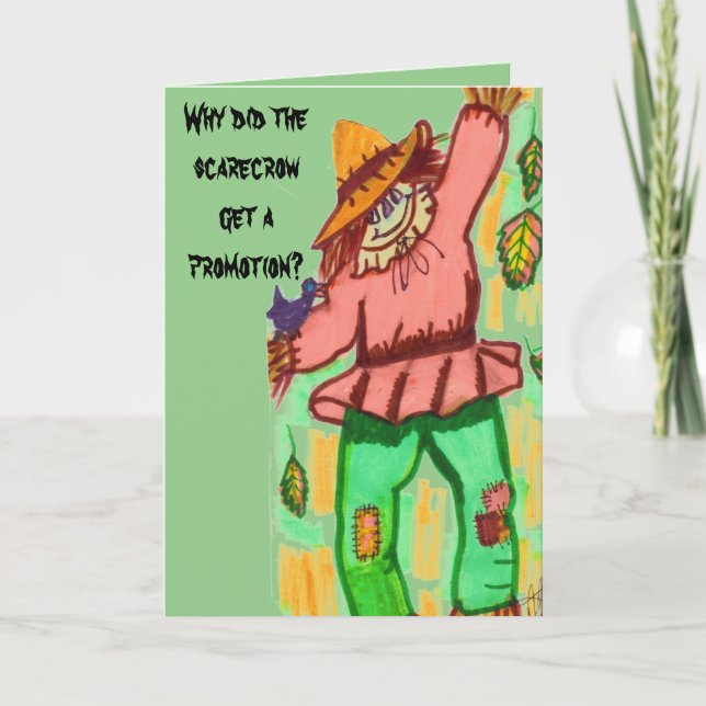 HALLOWEEN SCARECROW JOKE-Karte Karte (Vorderseite)