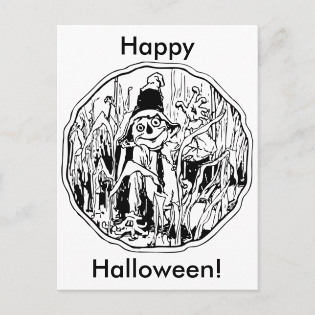 Halloween Scarecrow Postcard Postkarte (Vorderseite)