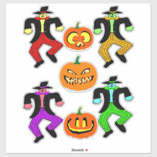 Halloween Scarecrows Jacko Lantern Kürbiskunst Aufkleber