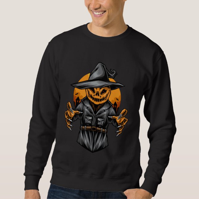 Halloween Scary Dancing Skeleton Pumpkin Happy Hal Sweatshirt (Vorderseite)