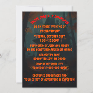 Halloween Scary Mansion Costume Fête Invitation