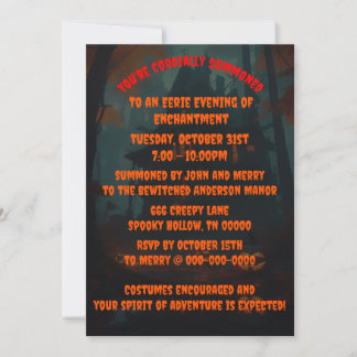 Halloween Scary Mansion Costume Fête Invitation