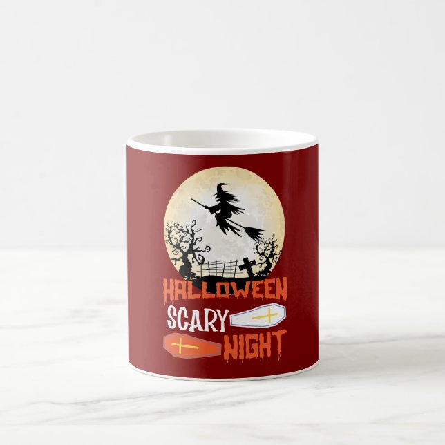 Halloween Scary Night Witch Coffee Mug Kaffeetasse (Mittel)