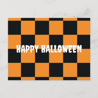 Halloween-Schachbrett-Muster Postkarte