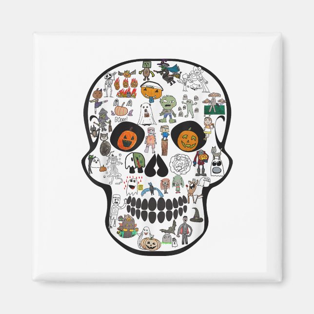 Halloween-Schädel 67 2025  Magnet (Vorne)