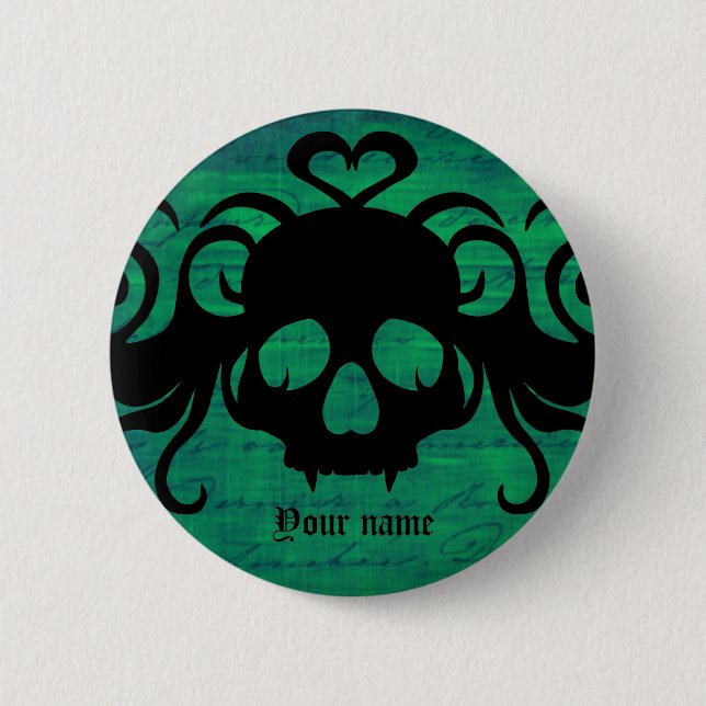 Halloween-Schädel Button (Vorderseite)