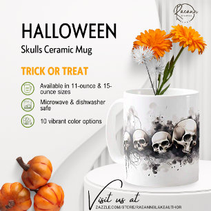 Halloween-Schädel-Design Keramikbecher Kaffeetasse