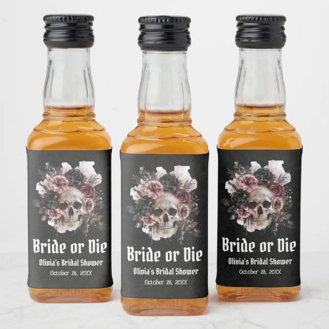 Halloween-Schädelbrille oder Die Brautparty Alkoholflaschenetikett (Flaschen)