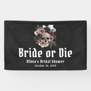Halloween-Schädelbrille oder Die Brautparty Banner