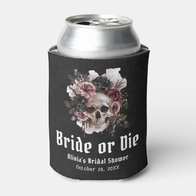 Halloween-Schädelbrille oder Die Brautparty Dosenkühler (Kanne Vorderseite)