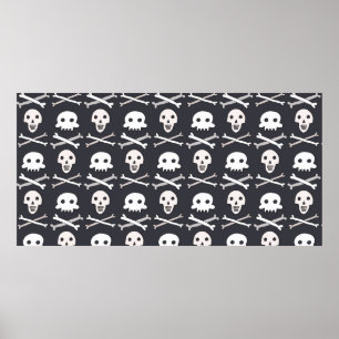 Halloween-Schädelmuster Poster