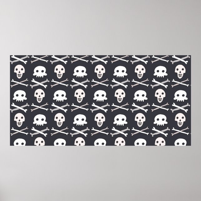 Halloween-Schädelmuster Poster (Vorne)