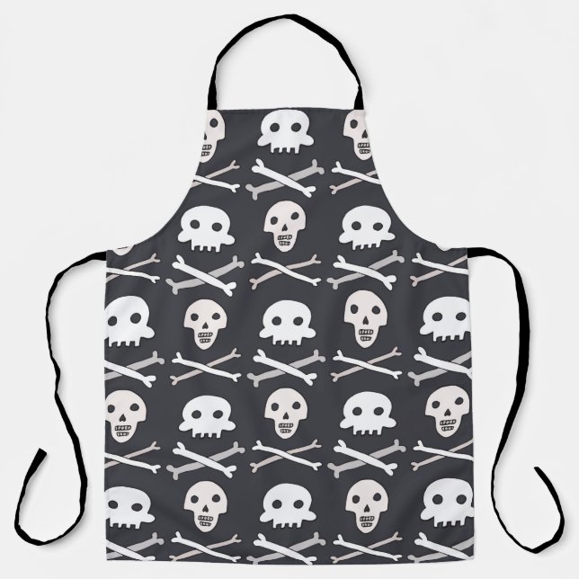 Halloween-Schädelmuster Schürze (Vorderseite)