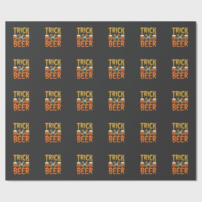 Halloween-Scherz oder Bier Skelett Hände Geschenkpapier (Flach)