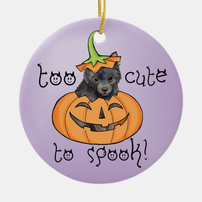 Halloween Schipperke Keramik Ornament (Vorne)