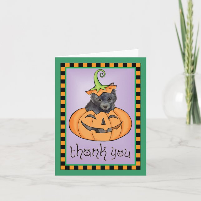 Halloween Schipperke Vielen Dank Dankeskarte (Vorderseite)